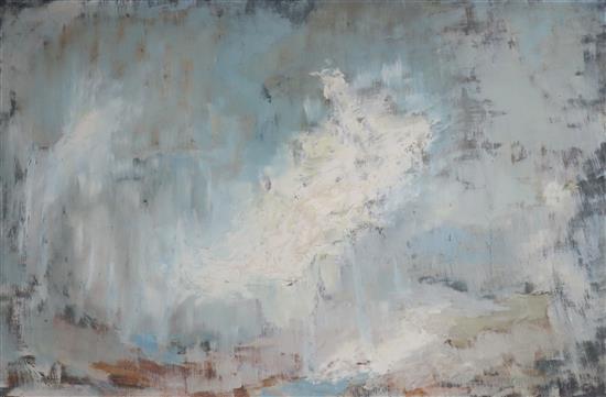 Padraig Macmiadhachain (1929-2017), oil on board, Untitled abstract, signed, 61 x 90cm
